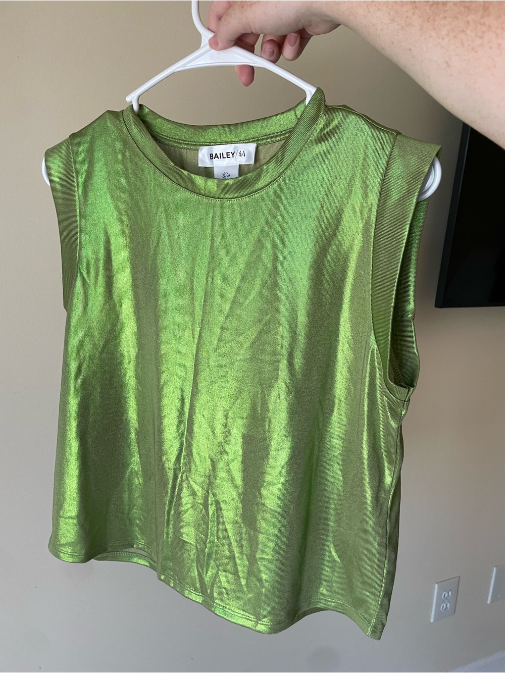 Bailey 44 Metallic Lime Green Muscle Tee